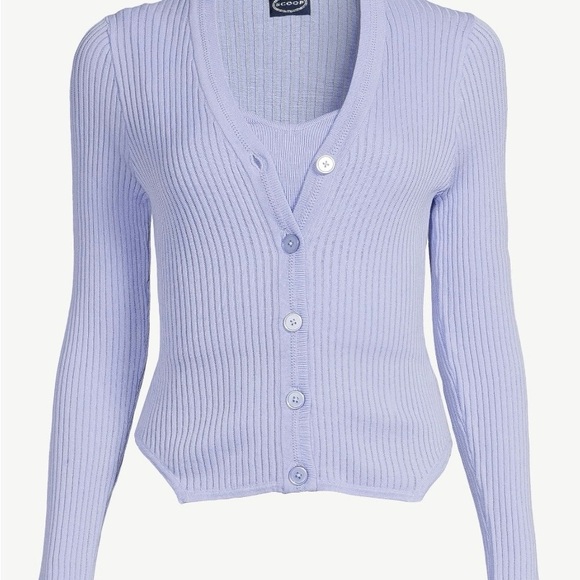 Scoop Purple Cardigan Sweater, size medium - Picture 3 of 4